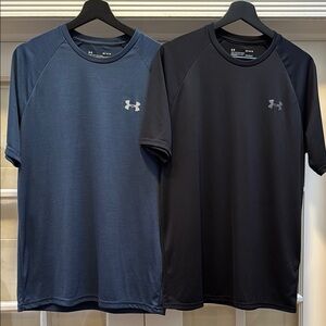 Under Armour Men's Short Sleeve Tees - Navy & Black (2 Piece Bundle!)